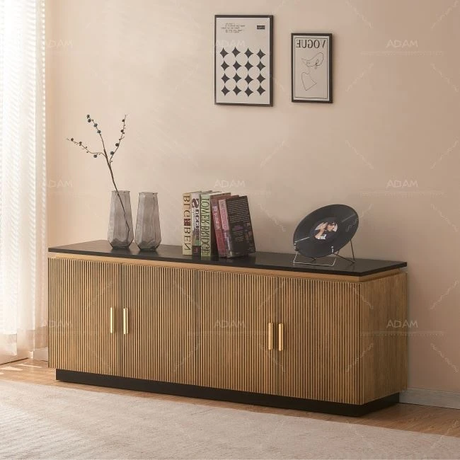 Oak Veneer Wooden TV Stand