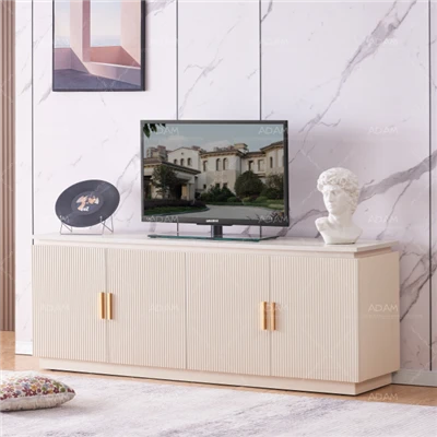 Suporte de TV de folheado branco